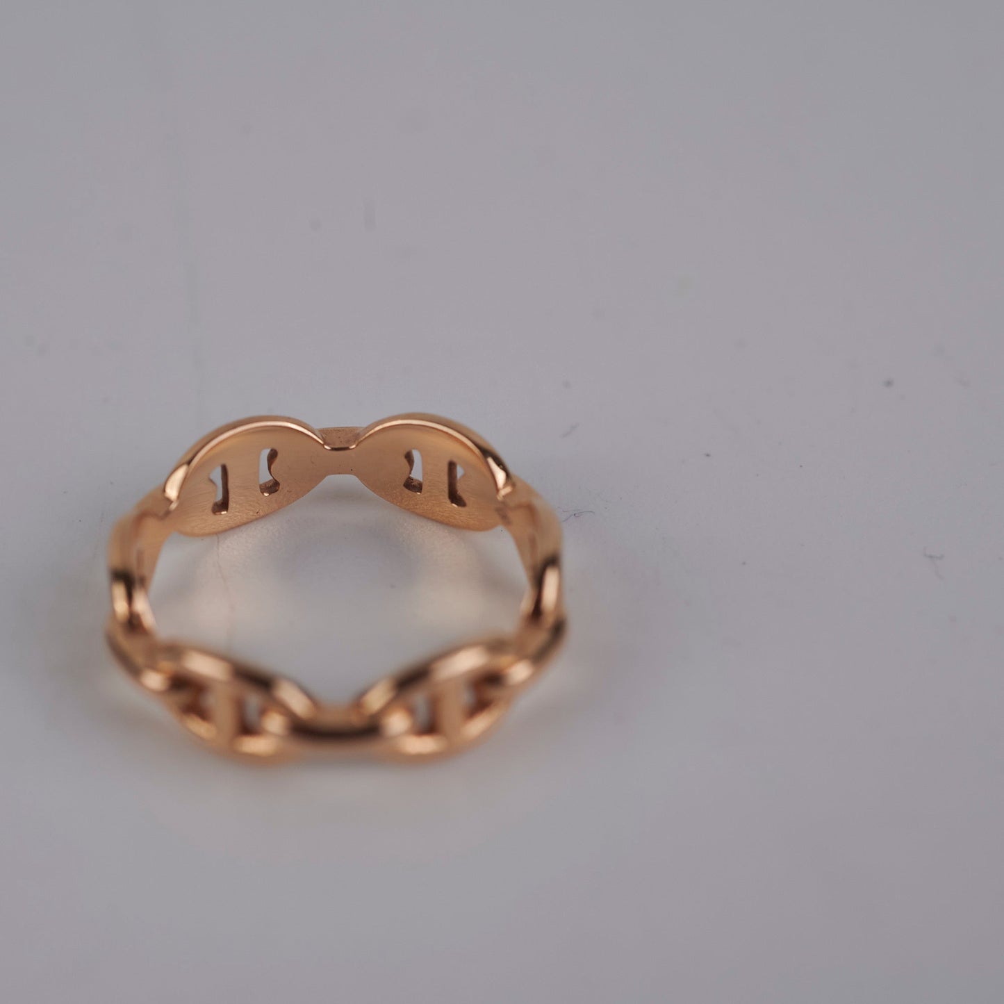 Hermes Chaine D'ancre Ring Size 55 Rose Gold