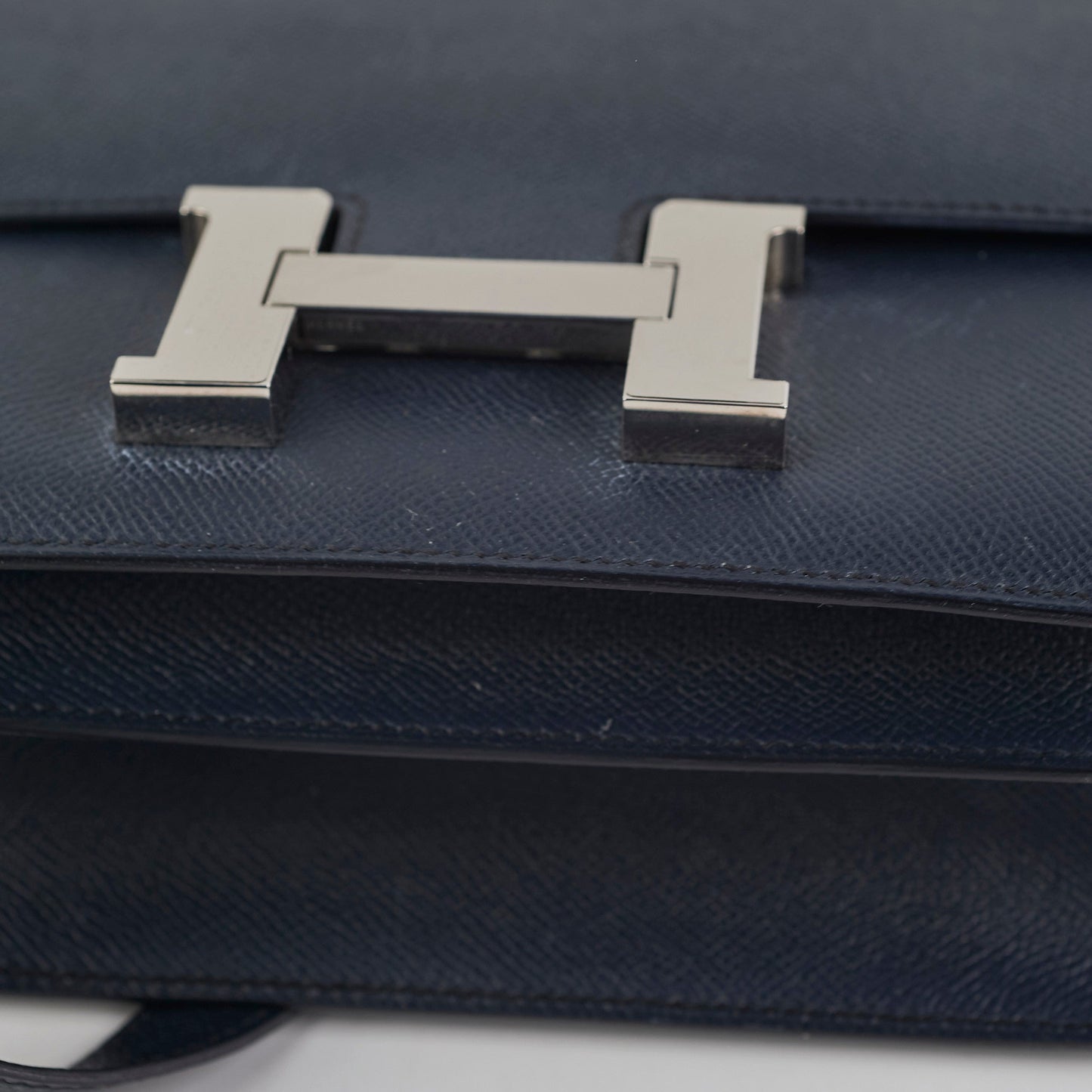 Hermes 24 Constance Epsom Blue Indigo  Stamp X