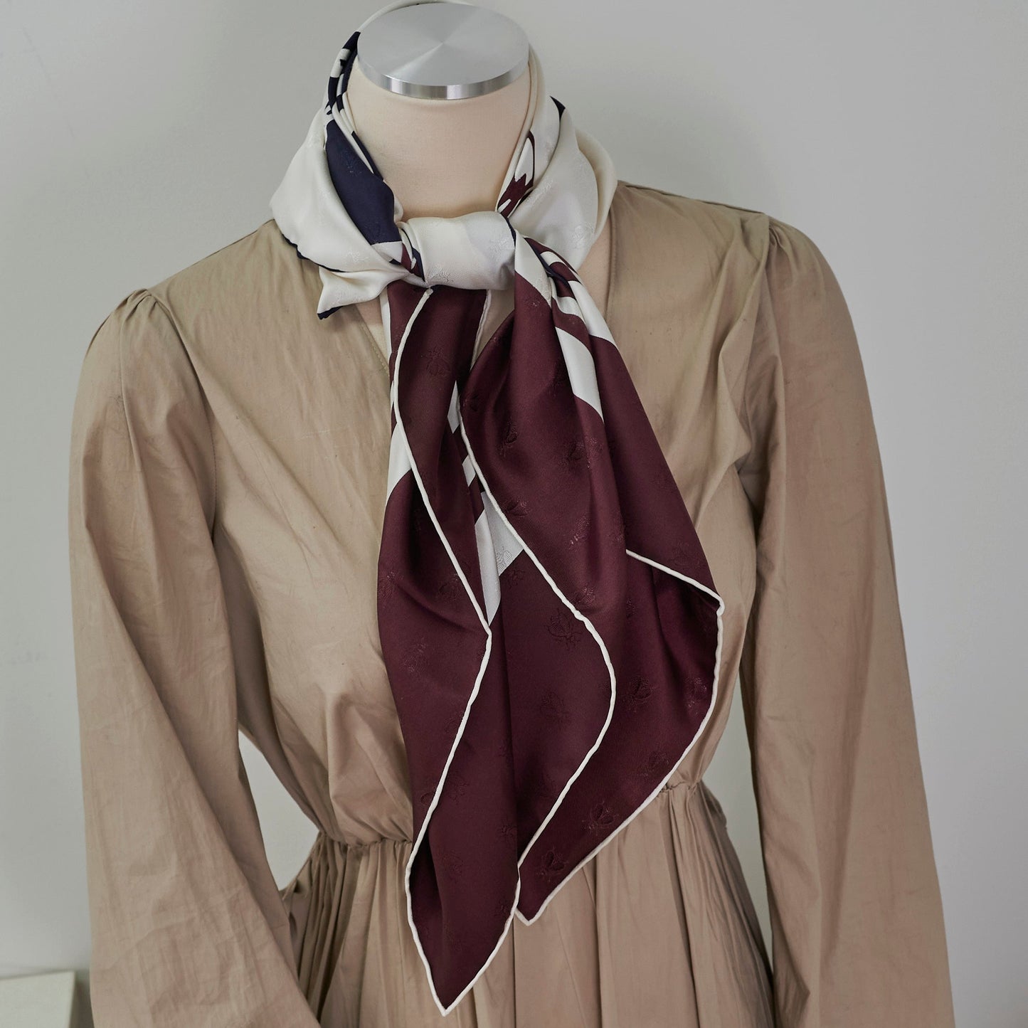 Hermes bride de gala silk scarf maroon cream