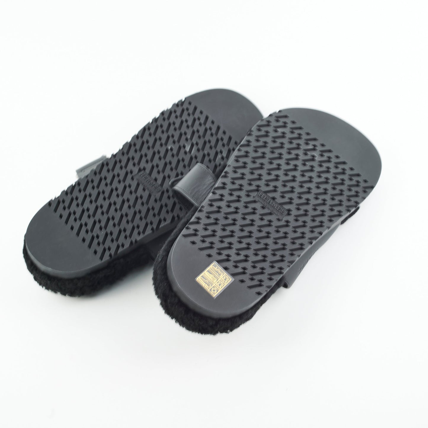 Hermes Noir Sandales Chypre Veau
