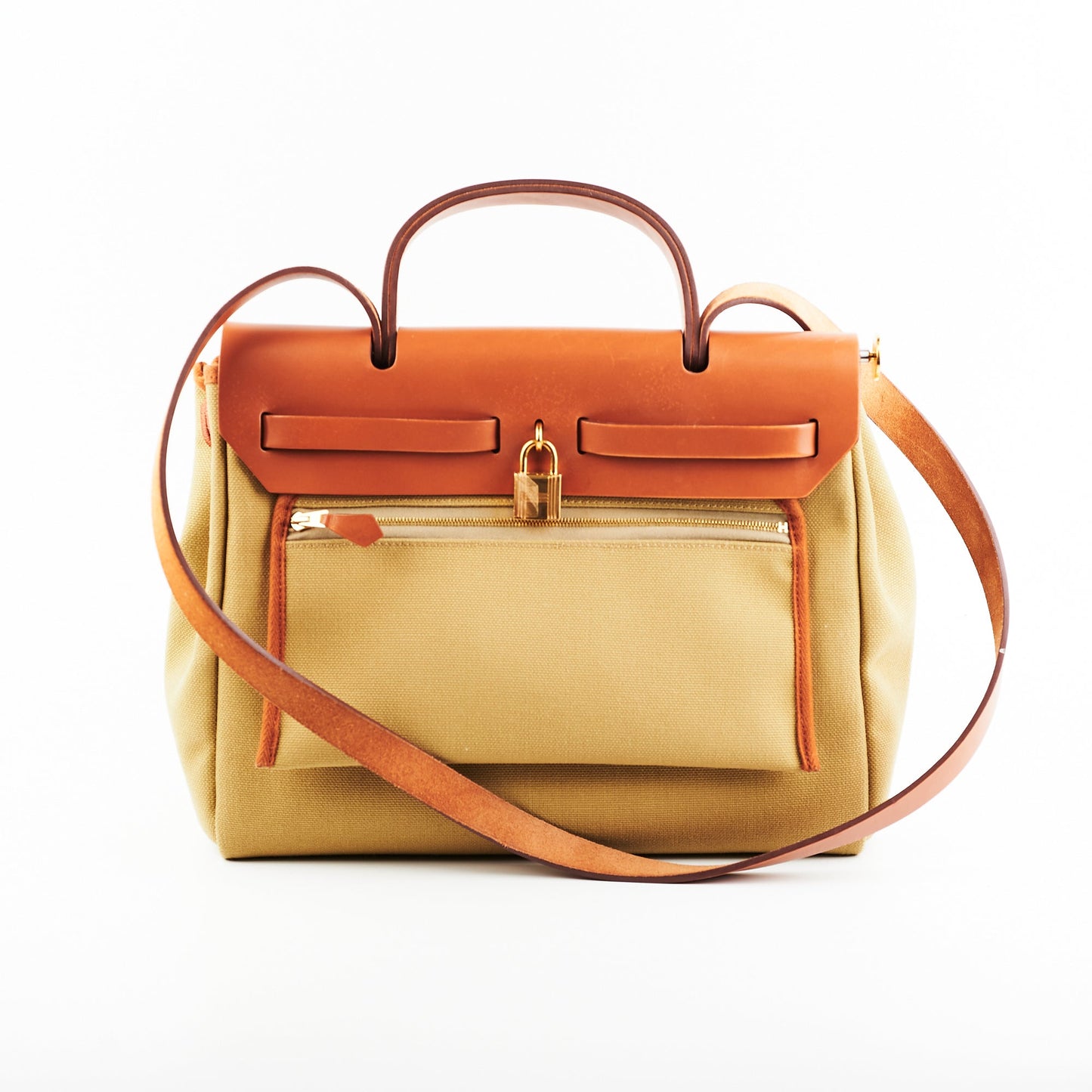 Hermes Herbag 31 Tan Green