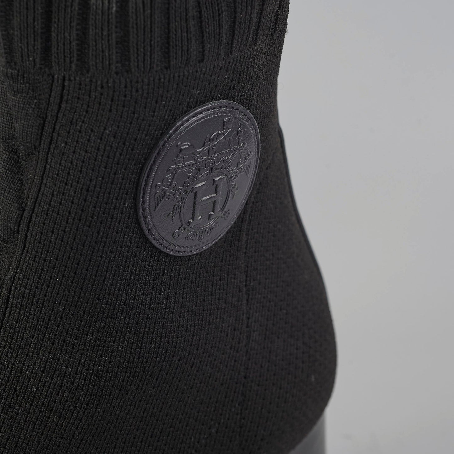 Hermes Black Knit Boots Size 37