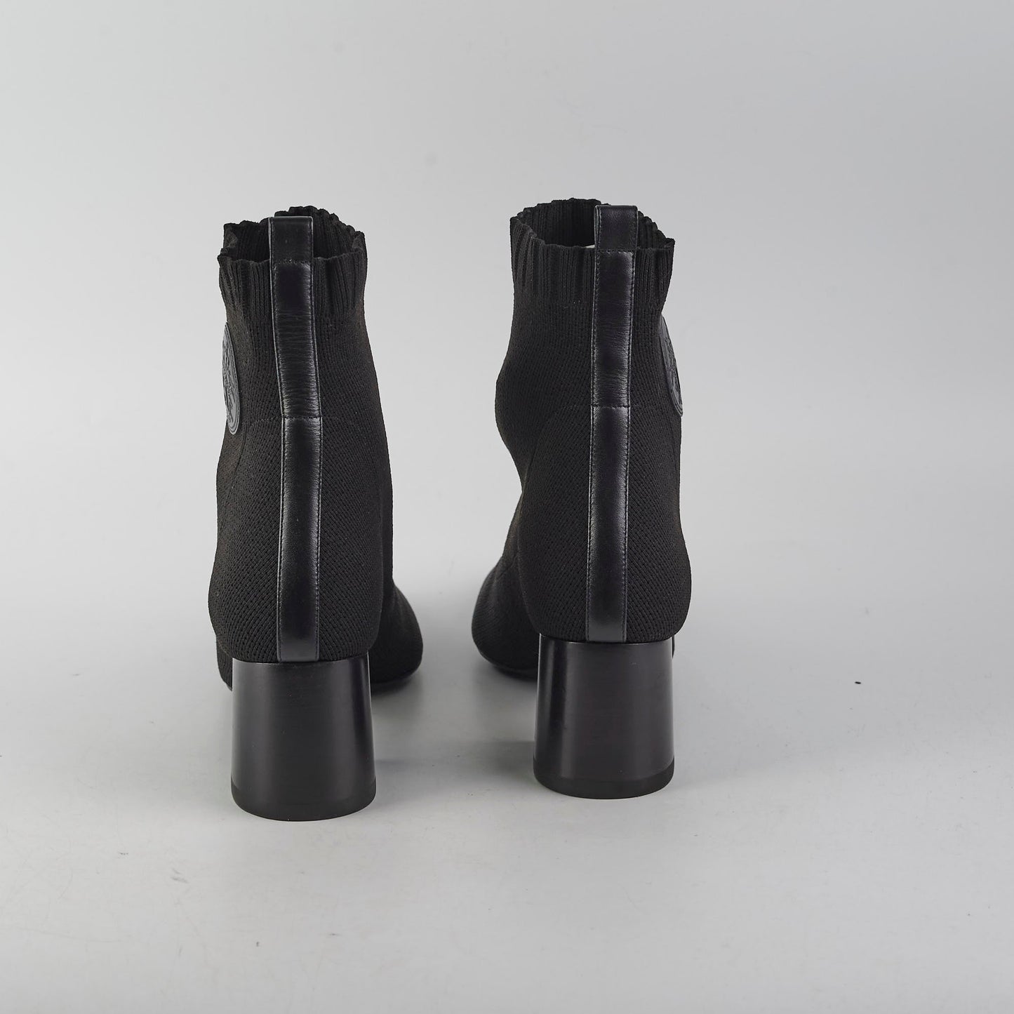 Hermes Black Knit Boots Size 37