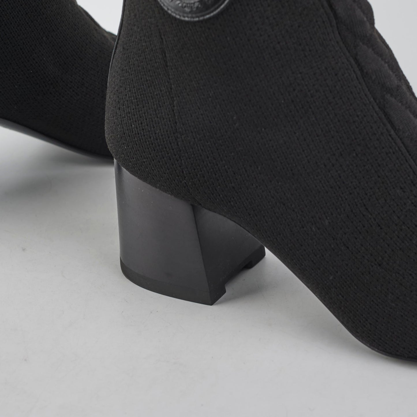 Hermes Black Knit Boots Size 37