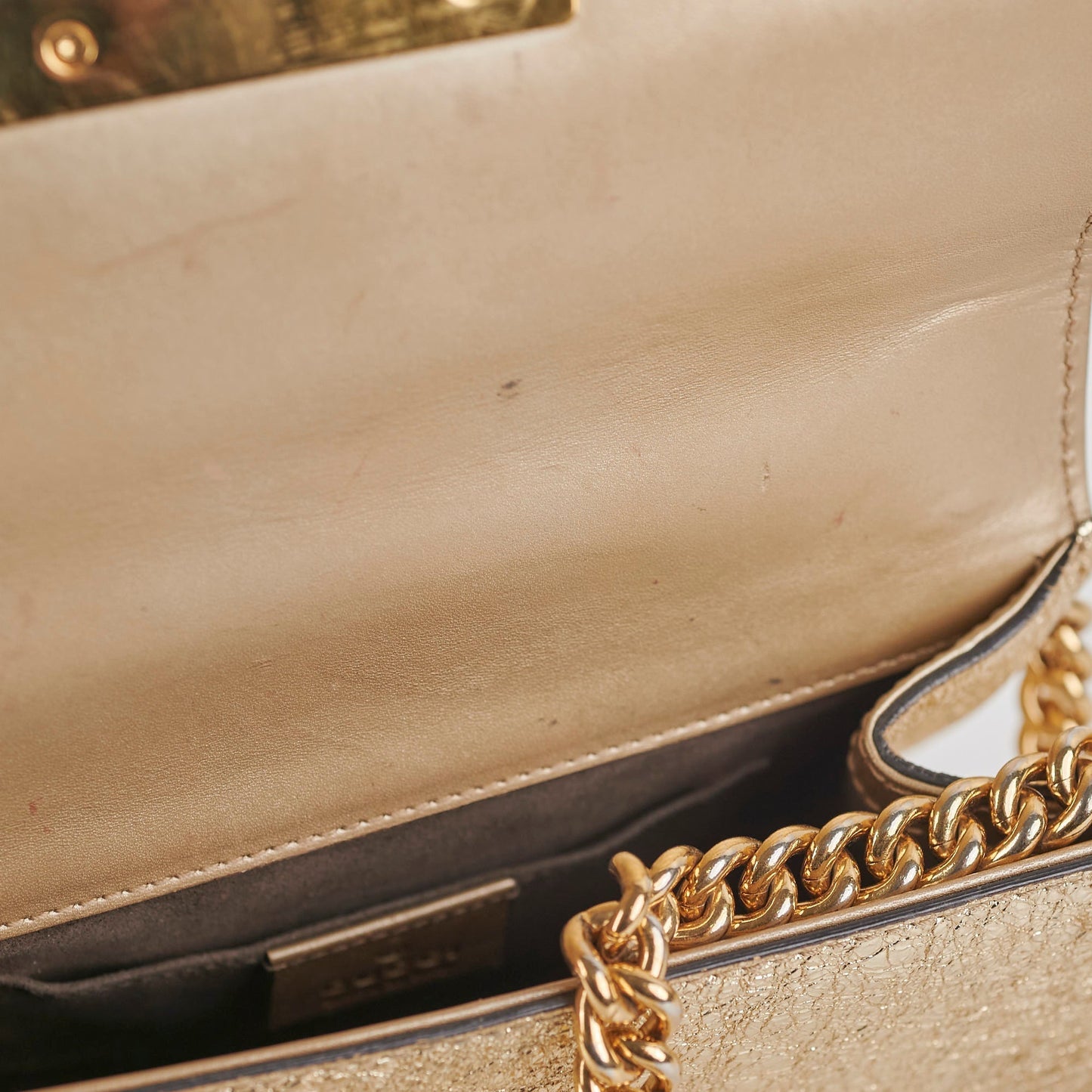 Gucci Padlock Gold Metallic Small