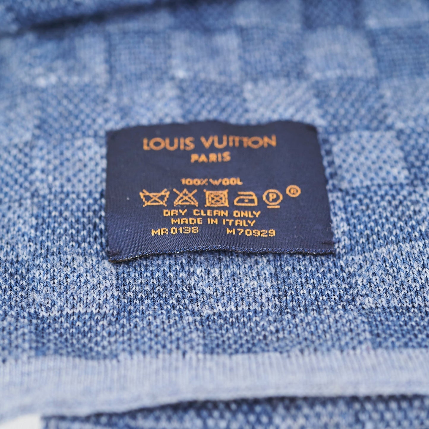 Louis Vuitton Blue Wool Scarf