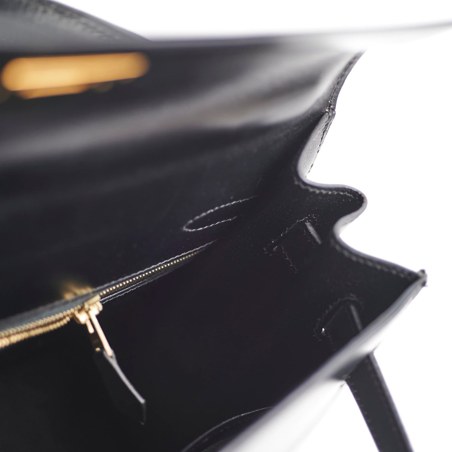 Hermes Kelly 32 Box Calf Black - E Square