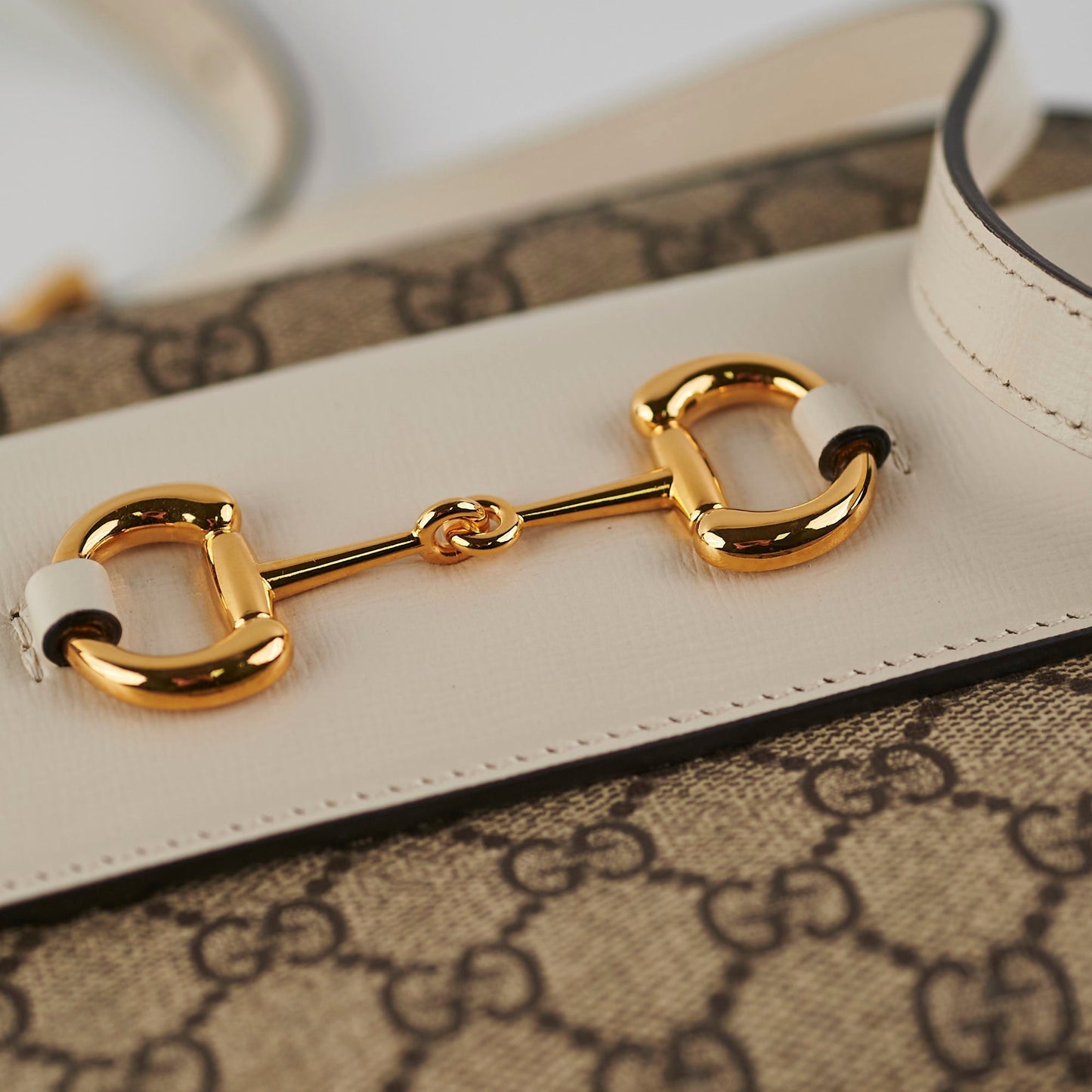 Gucci Horsebit Monogram White Crossbody