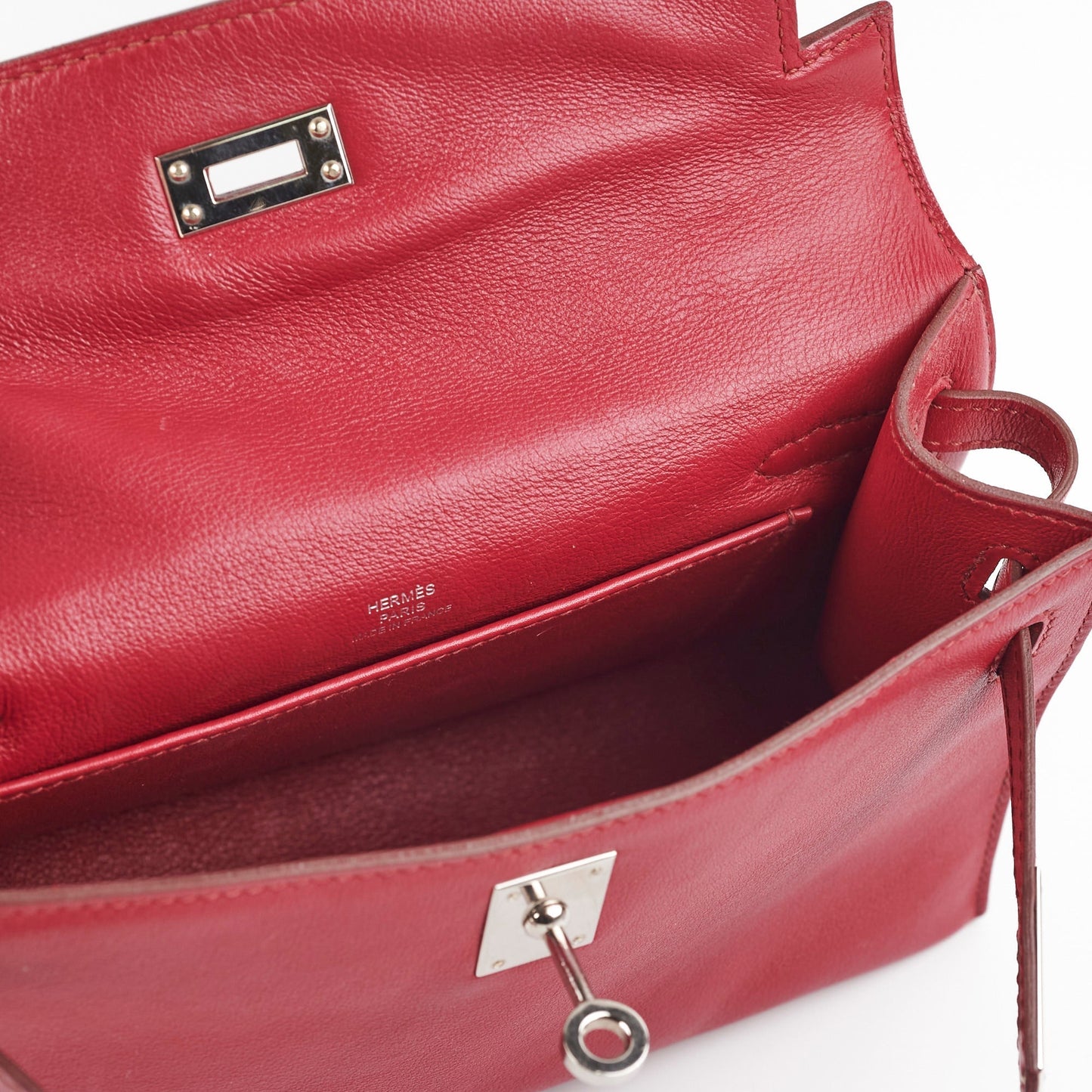 Hermes Kelly Pochette Swift Burgundy - O Square