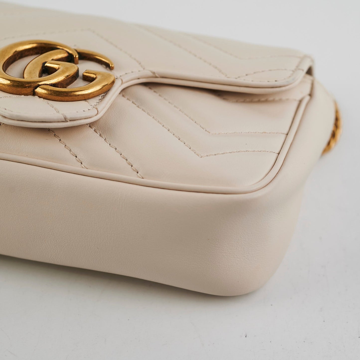 Gucci Super Mini Marmont Cream Crossbody