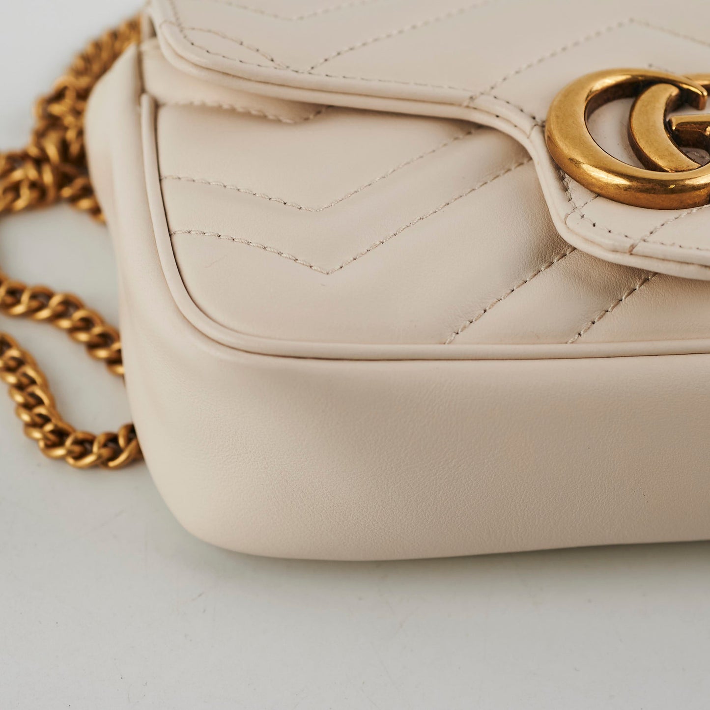 Gucci Super Mini Marmont Cream Crossbody