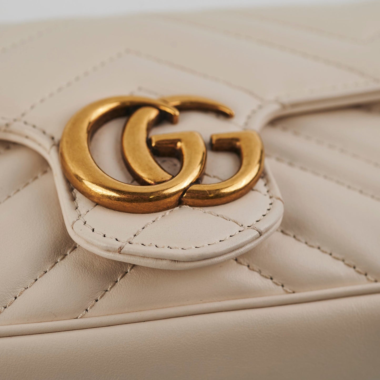 Gucci Super Mini Marmont Cream Crossbody