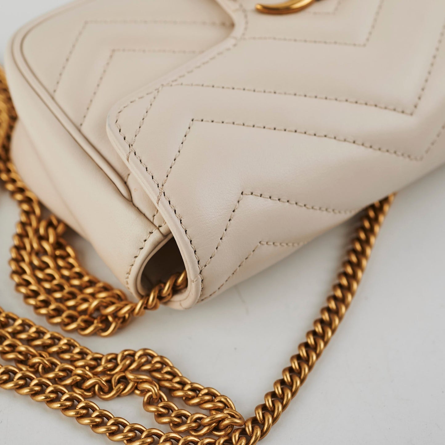 Gucci Super Mini Marmont Cream Crossbody