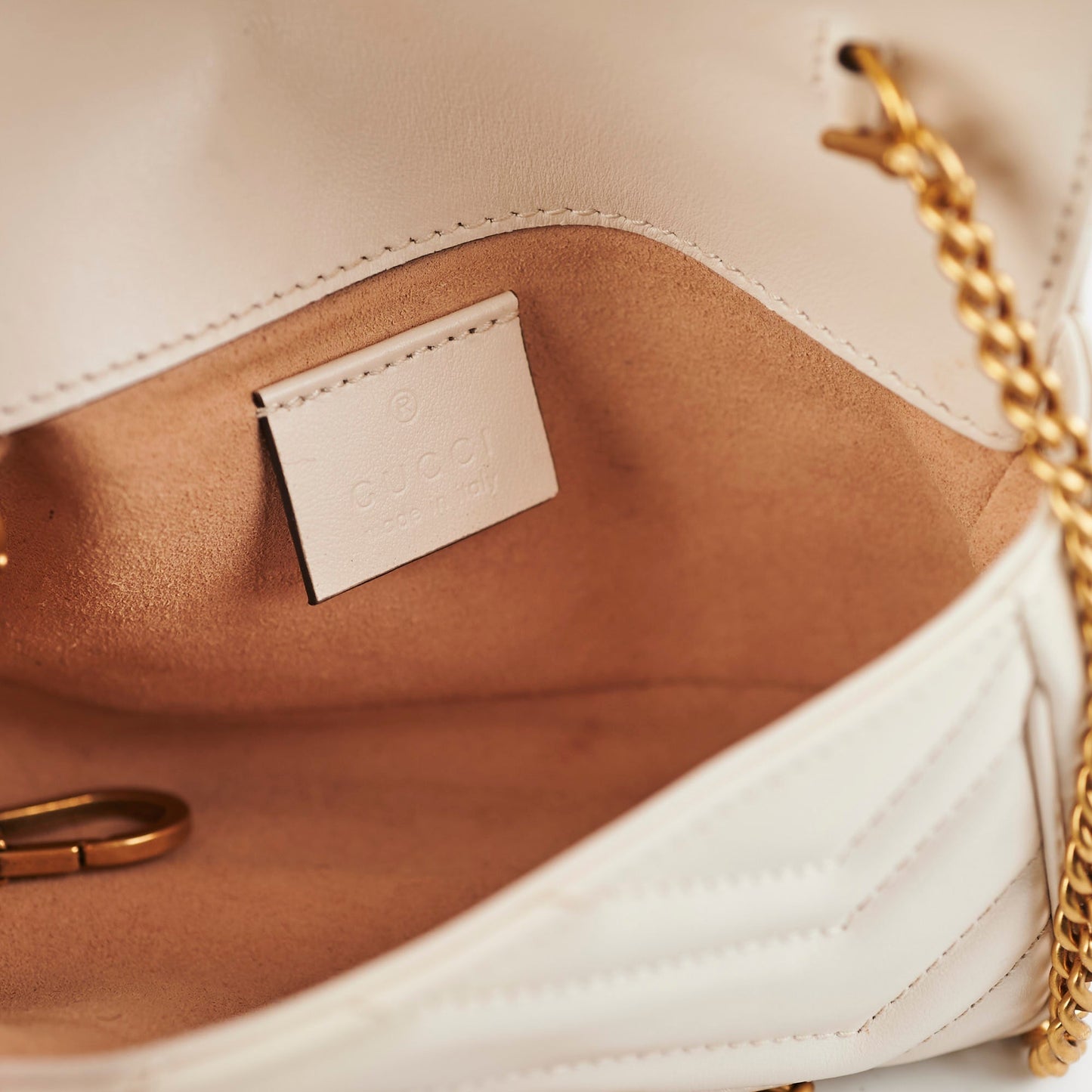 Gucci Super Mini Marmont Cream Crossbody