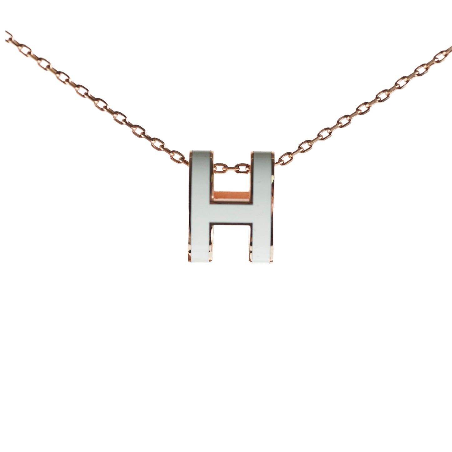 Hermes Pop H PL White Necklace