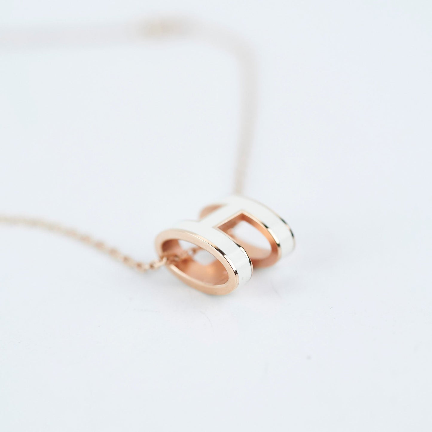 Hermes Pop H PL White Necklace