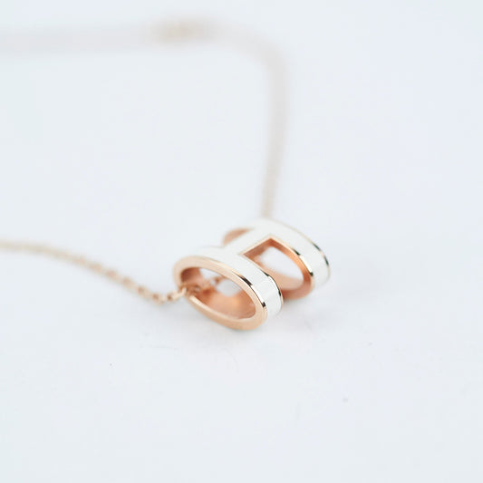 Hermes Pop H PL White Necklace