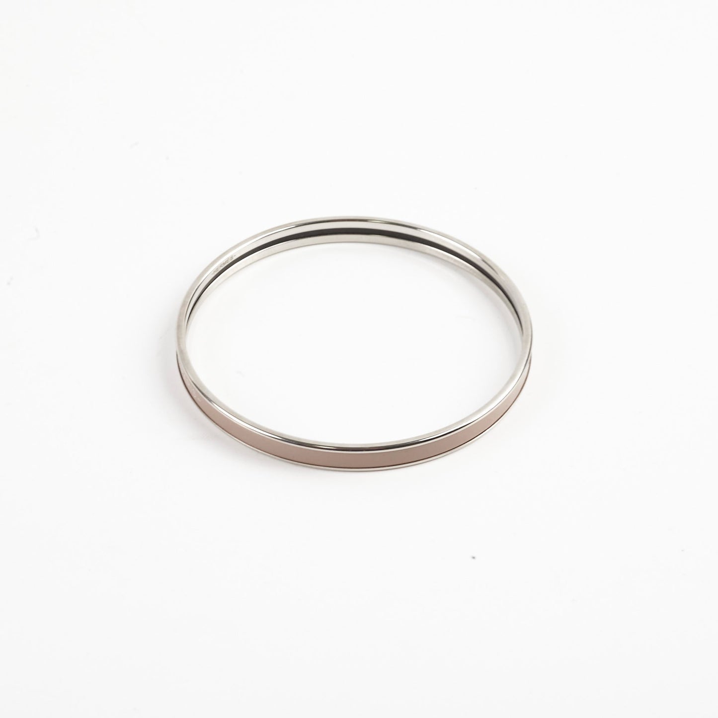 Hermes Uni Bangle Marron Glace Palladium Plated Size 65