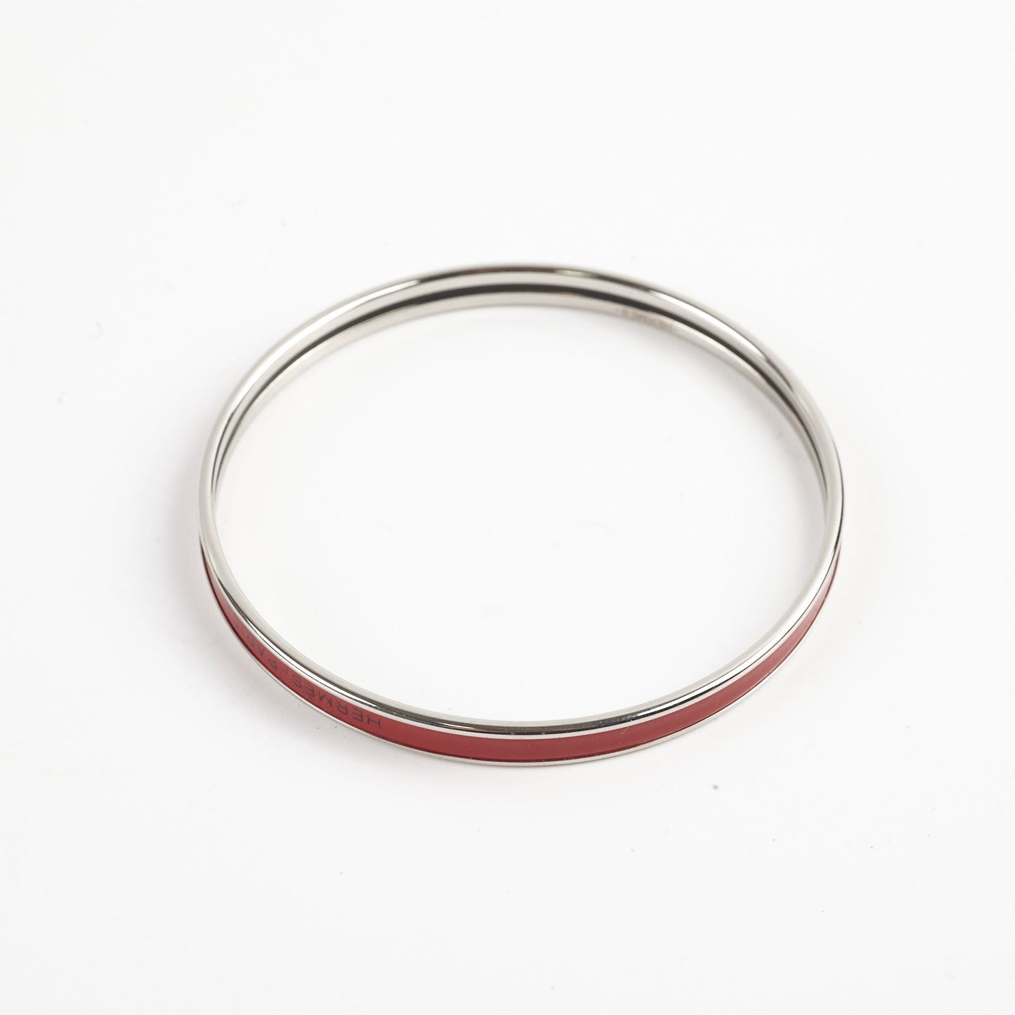 Hermes Uni Bangle Red Palladium Plated Size 65