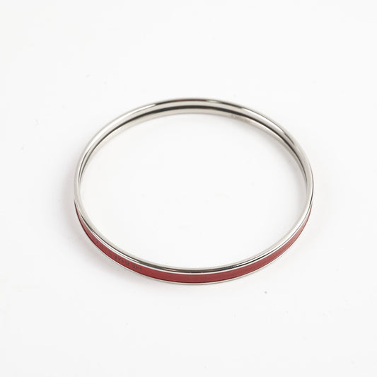 Hermes Uni Bangle Red Palladium Plated Size 65