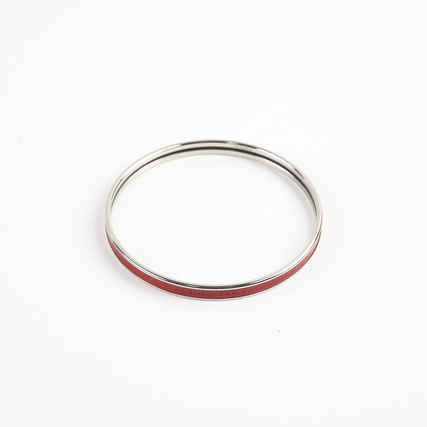 Hermes Uni Bangle Red Palladium Plated Size 65