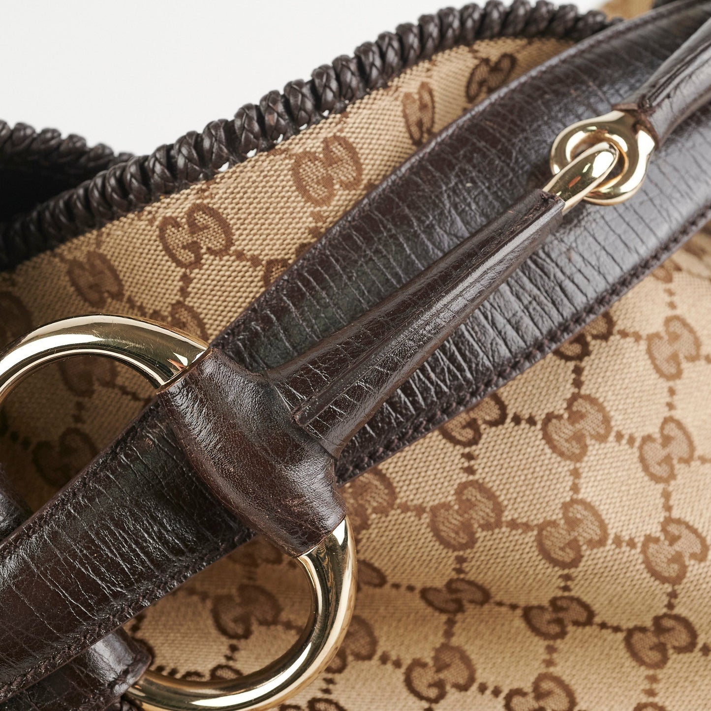Gucci Large Monogram Canvas Hobo Bag