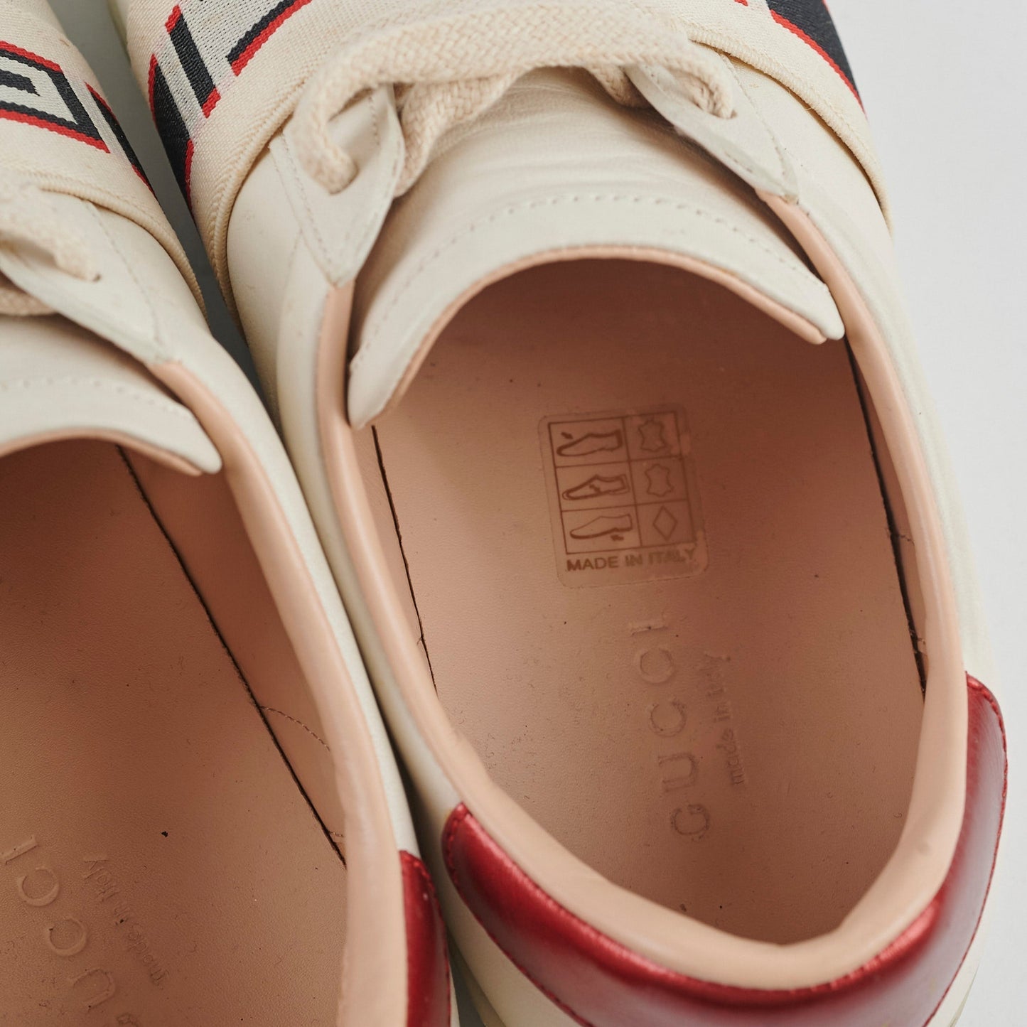 Gucci Women's Leather Ace Sneakers White/Red Size 35.5