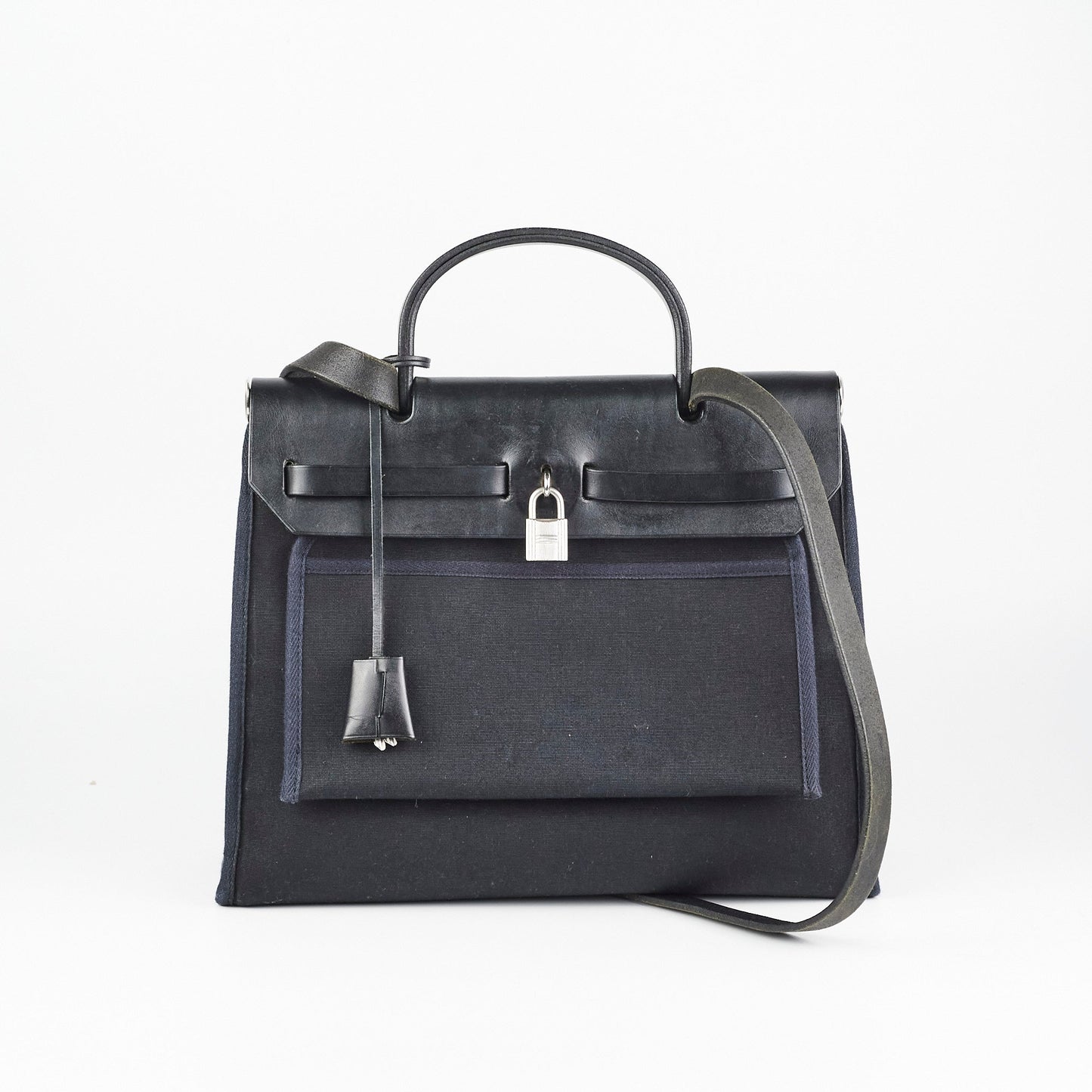 Hermes Herbag 31 Black Square G Stamp