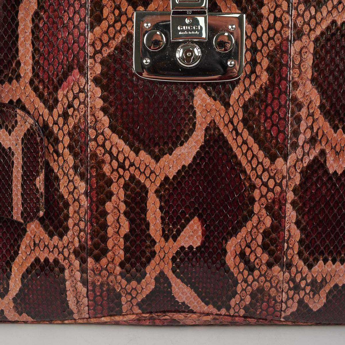 Gucci Lady Lock Python Bamboo Top Handle