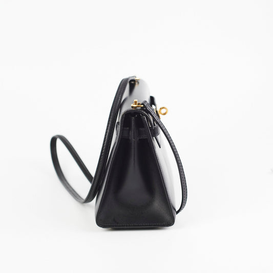 Hermes Vintage Mini Kelly Black - Stamp T Circle
