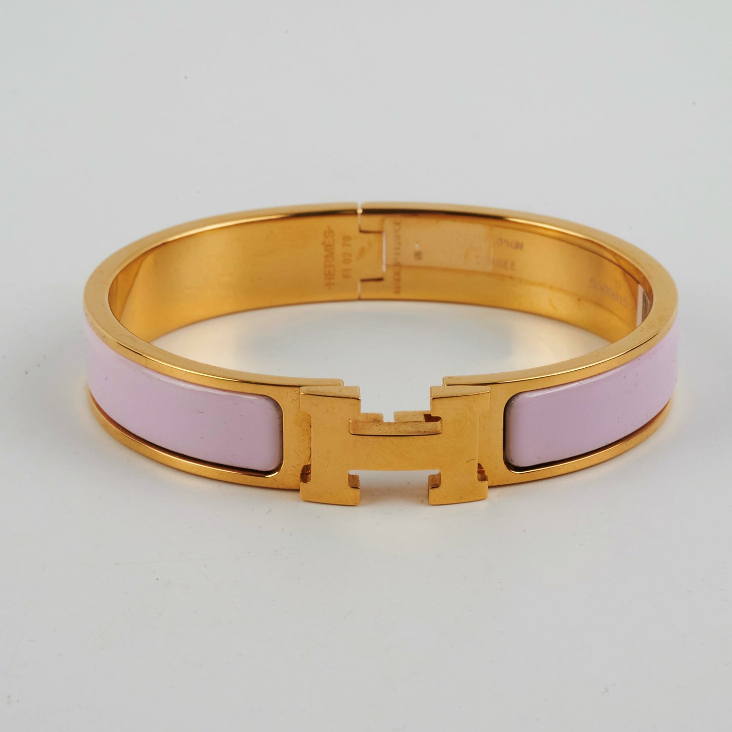 ITEM 12 - Hermes GM Clic Clac H Bracelet Rose Dragee