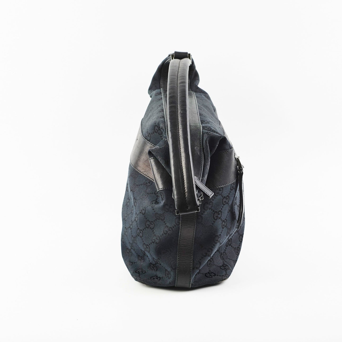 Gucci Vintage GG Canvas Black Shoulder Bag