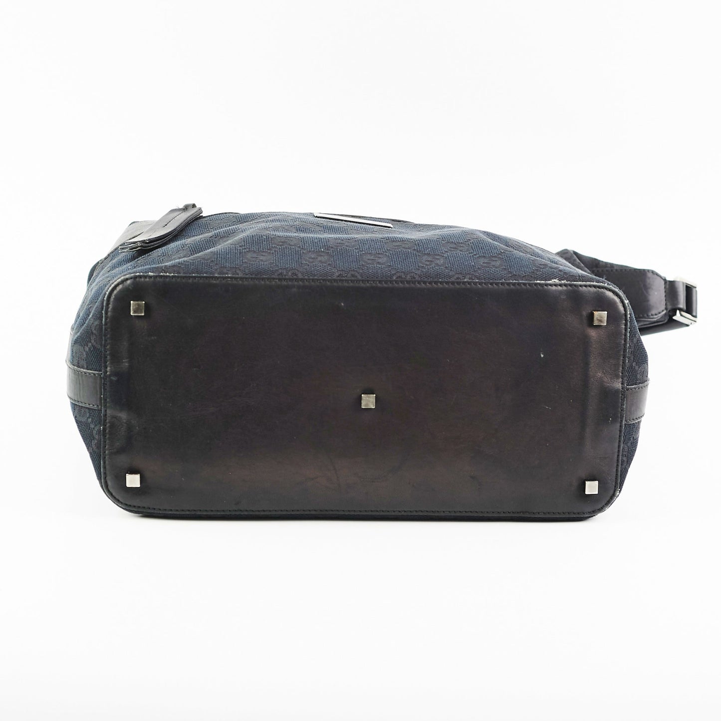Gucci Vintage GG Canvas Black Shoulder Bag