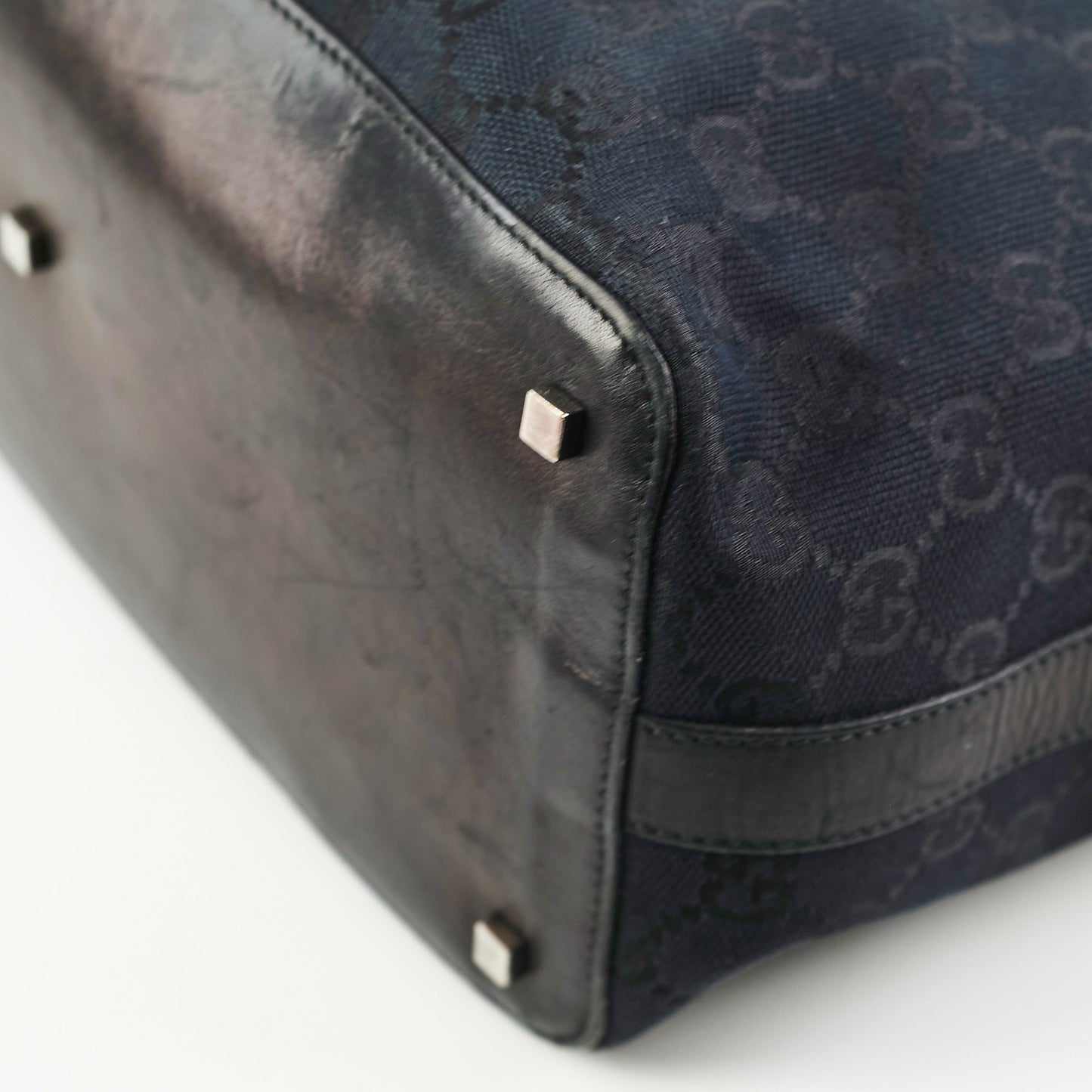 Gucci Vintage GG Canvas Black Shoulder Bag