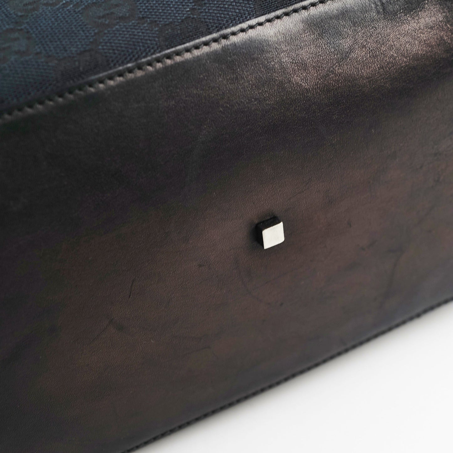 Gucci Vintage GG Canvas Black Shoulder Bag