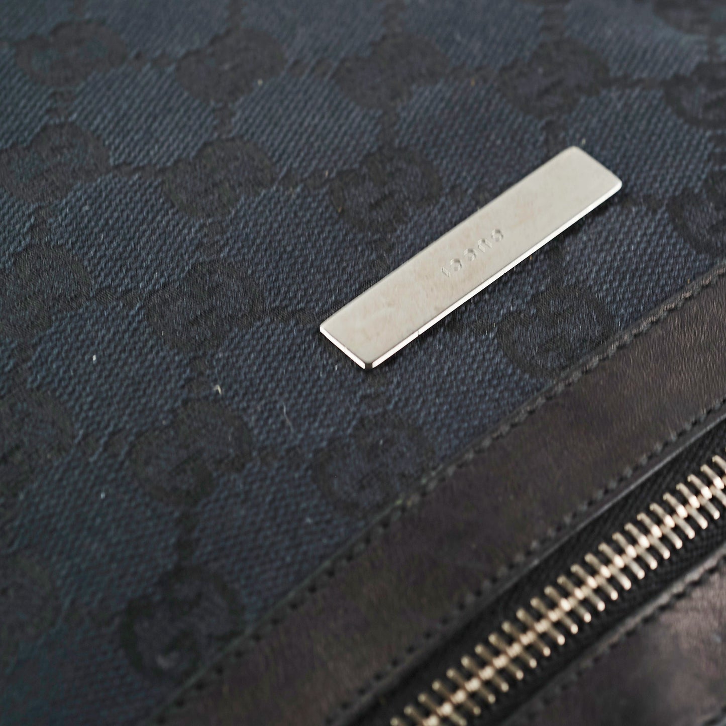 Gucci Vintage GG Canvas Black Shoulder Bag