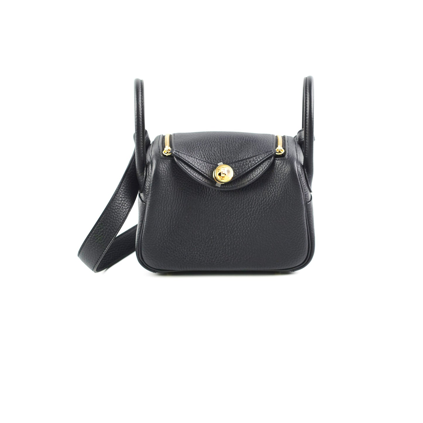Hermes Mini Lindy Clemence Noir- Z stamp hold AL