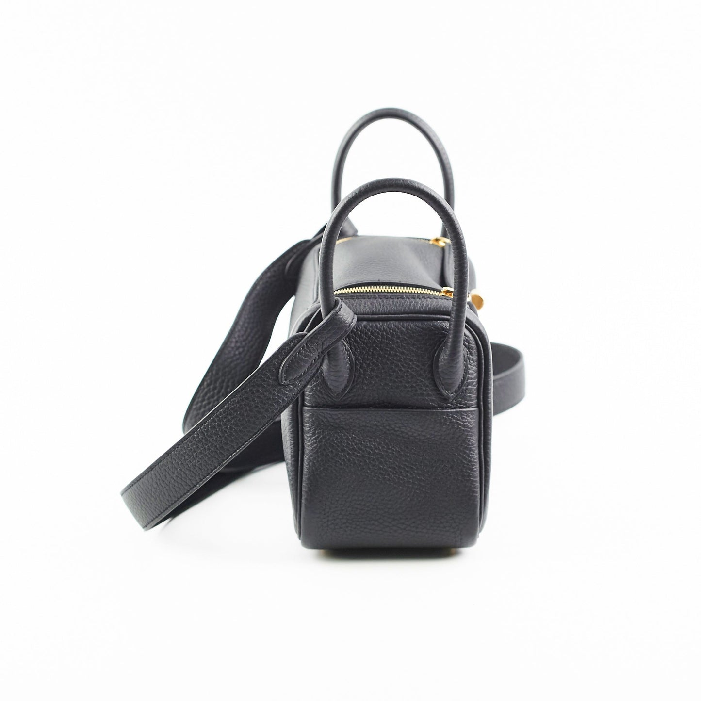 Hermes Mini Lindy Clemence Noir- Z stamp hold AL
