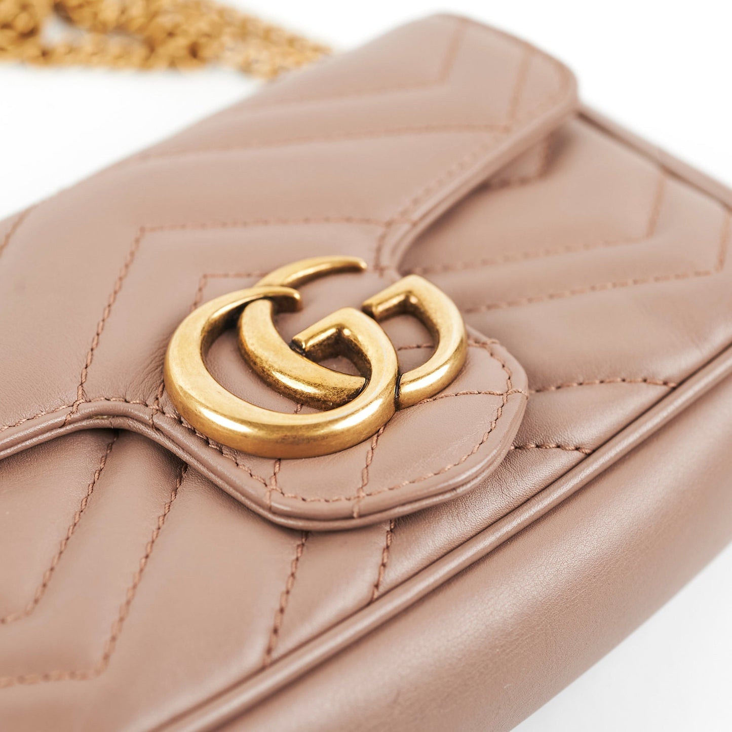 Gucci Supermini Marmont Camera Bag Dusty Pink