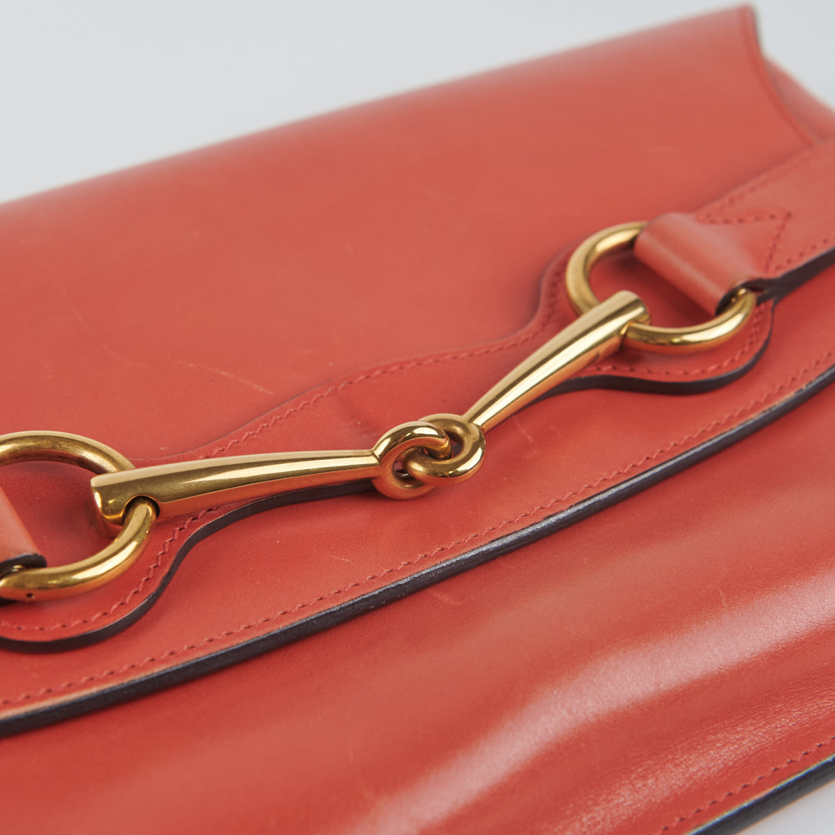 Gucci Horsebit Clutch Coral Pink