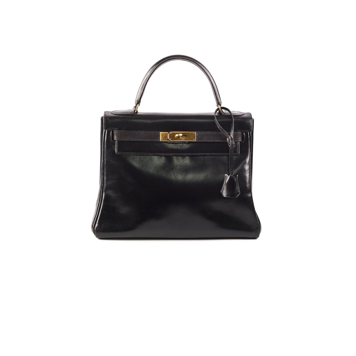 Hermes Kelly 28 Retourne Vintage Box Black Stamp R (1962)