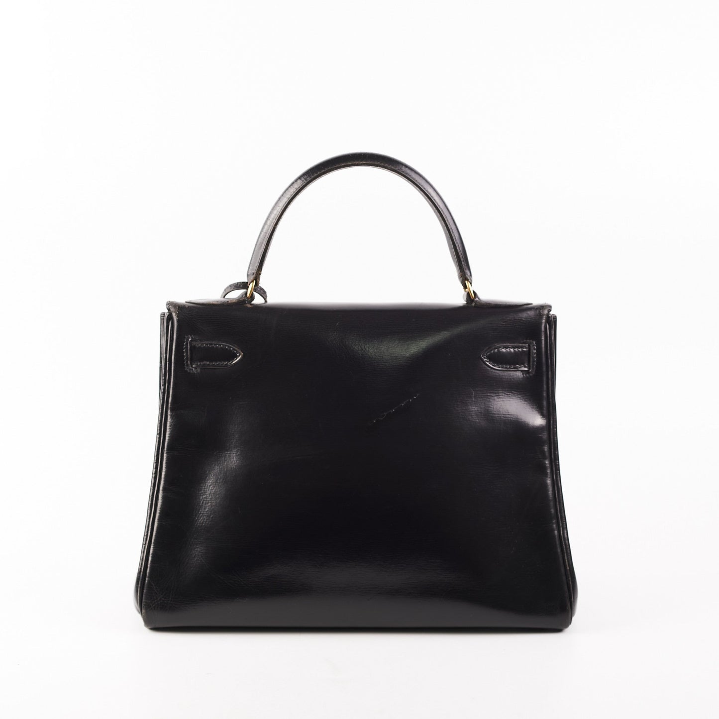 Hermes Kelly 28 Retourne Vintage Box Black Stamp R (1962)