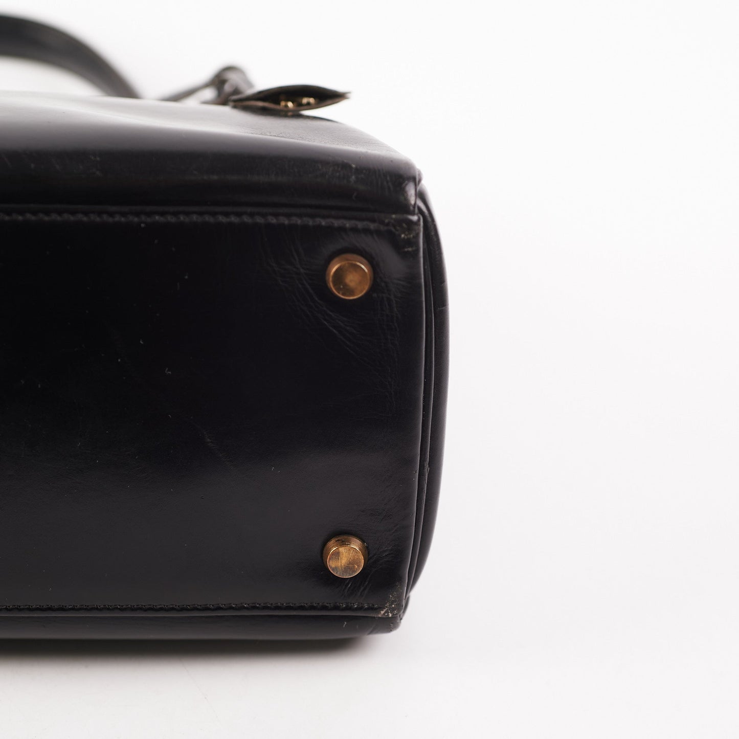Hermes Kelly 28 Retourne Vintage Box Black Stamp R (1962)