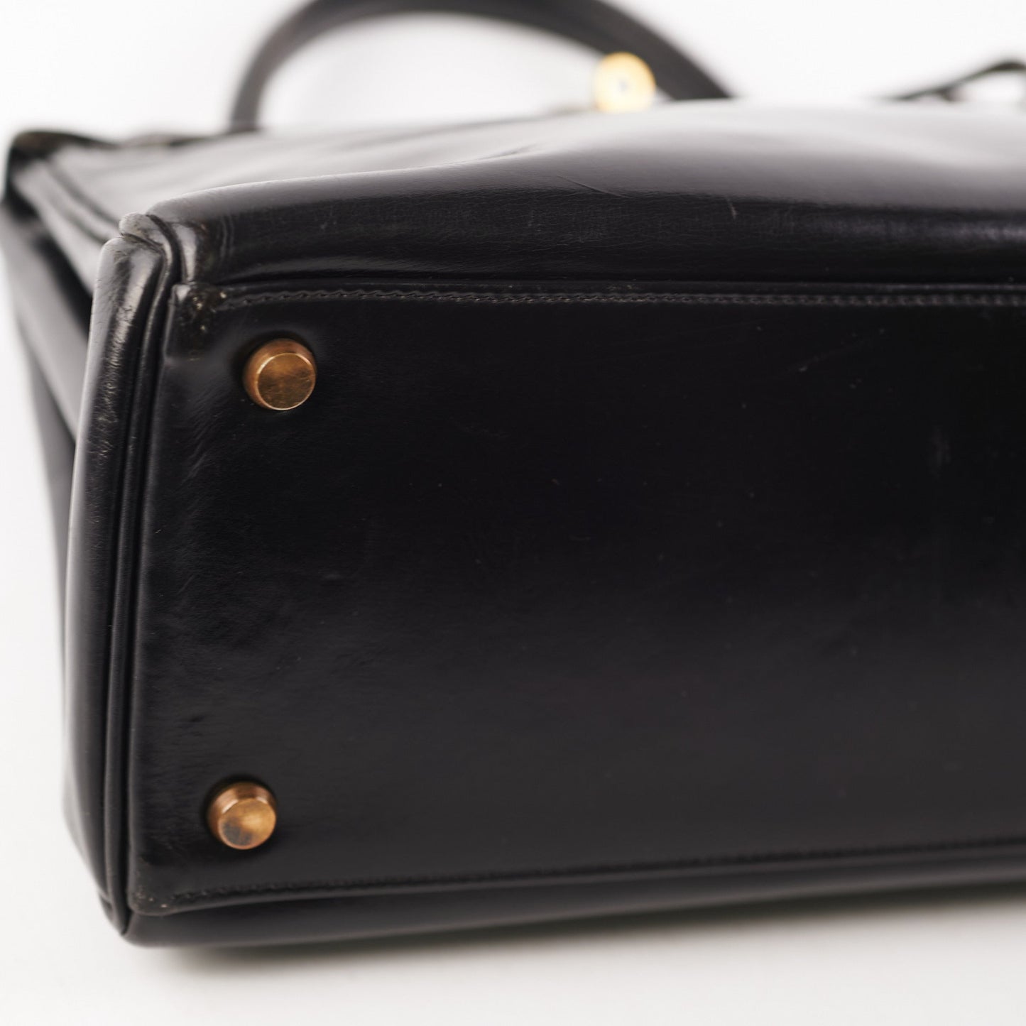 Hermes Kelly 28 Retourne Vintage Box Black Stamp R (1962)