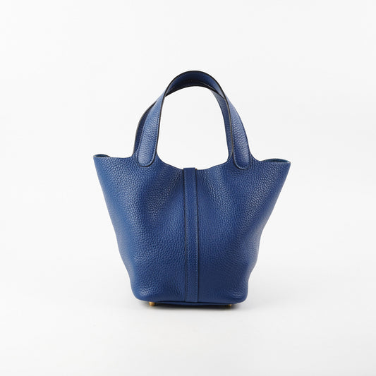 Hermes 18 Picotin Lock Bag Blue Saphir Y Stamp 2020