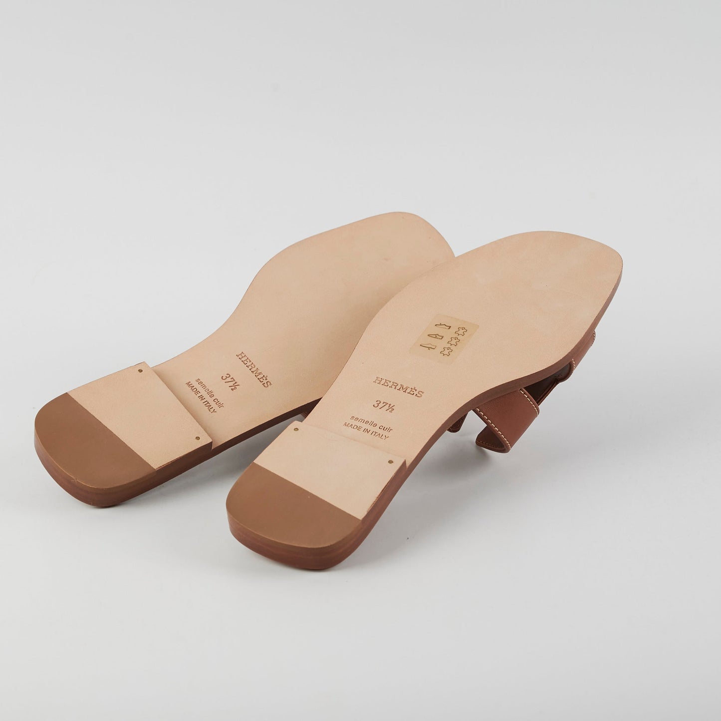 Hermes Oran Gold Sandals Size 37.5