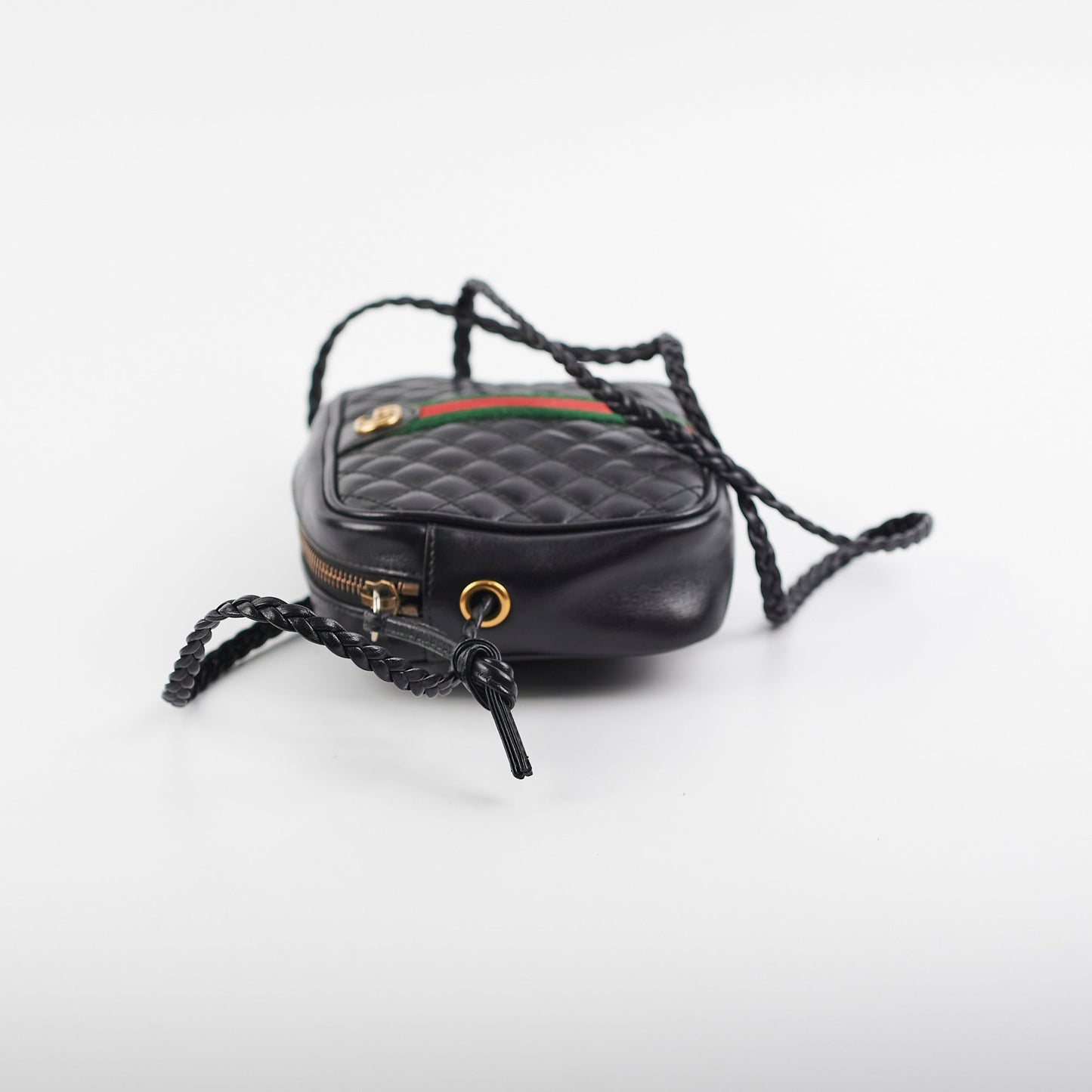 Gucci Trapuntata Black Quilted Shoulder Camera Bag