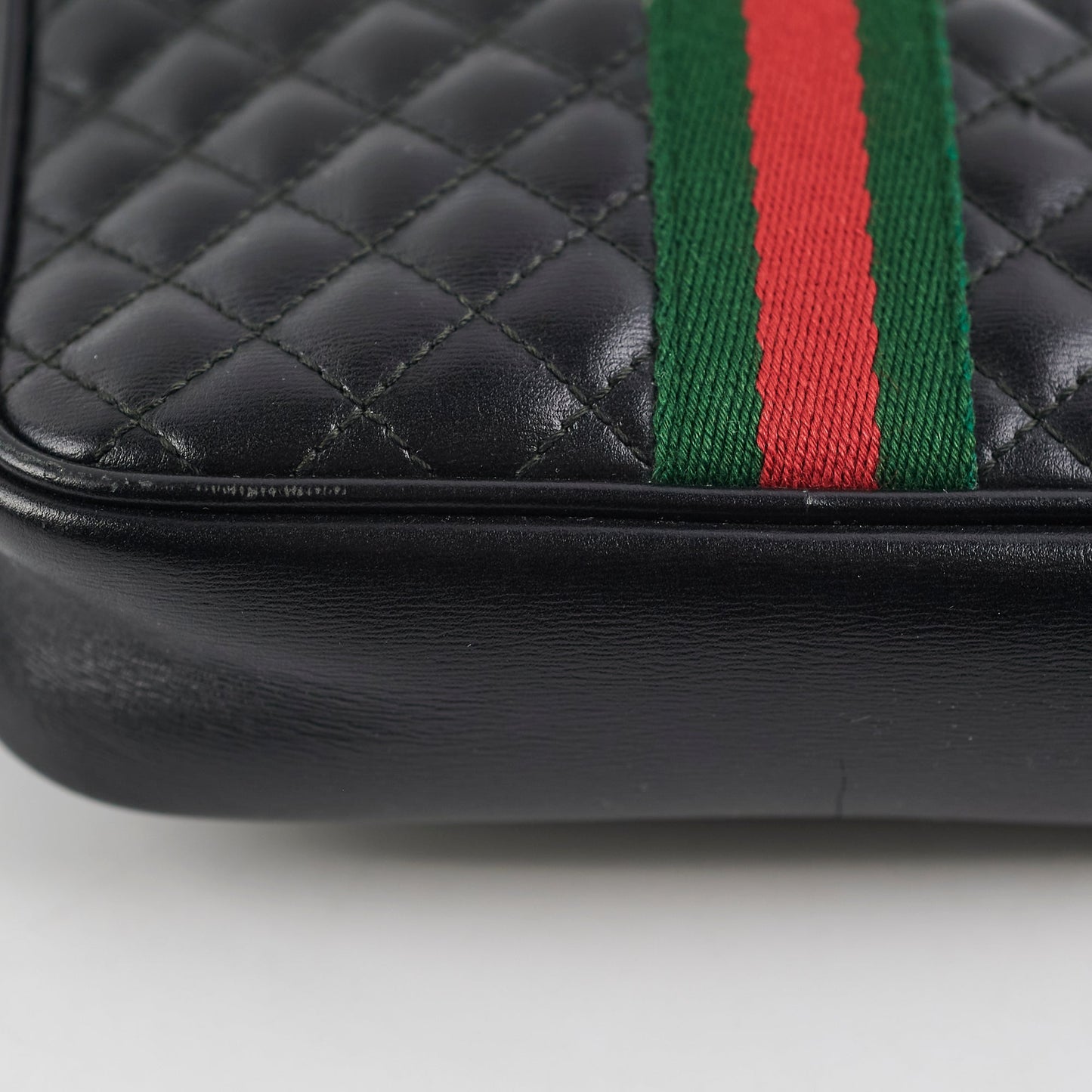 Gucci Trapuntata Black Quilted Shoulder Camera Bag