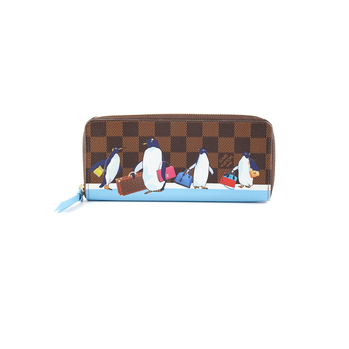 Louis Vuitton 2017 Christmas Penguin Damier Ebene Long Wallet HOLD