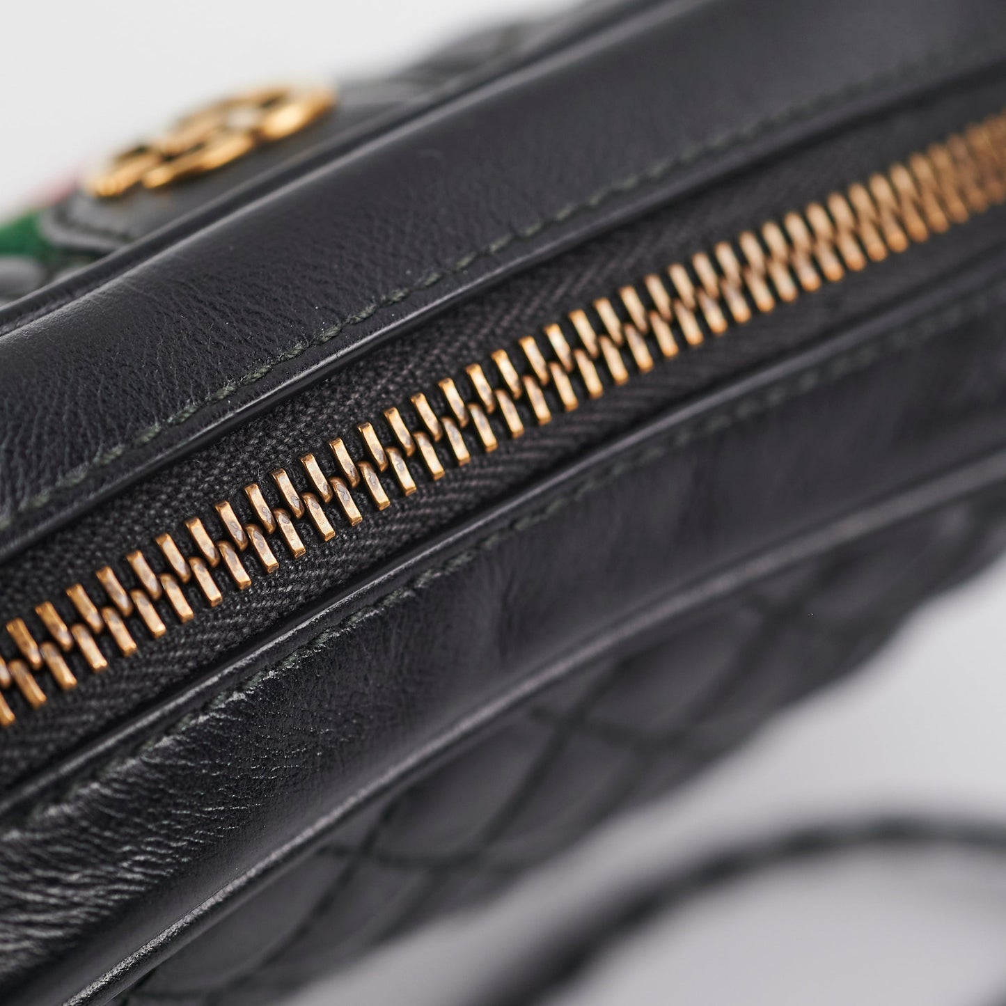 Gucci Trapuntata Black Quilted Shoulder Camera Bag